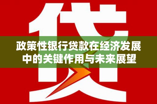 镜铁政策性银行贷款在经济发展中的关键作用与未来展望