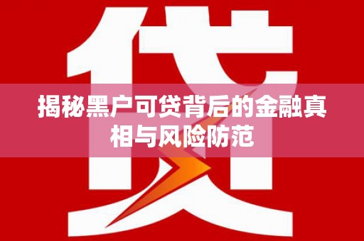 镜铁揭秘黑户可贷背后的金融真相与风险防范