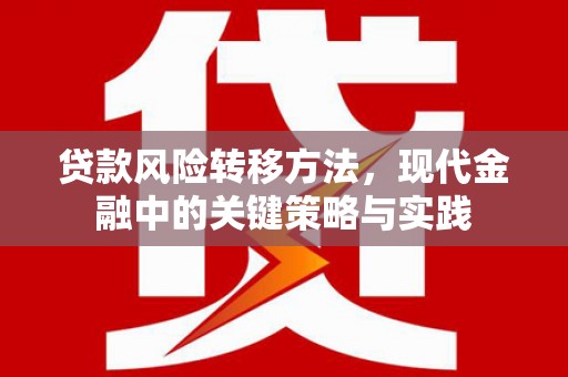 镜铁贷款风险转移方法，现代金融中的关键策略与实践