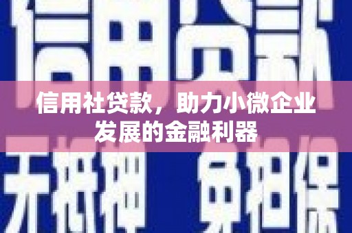镜铁信用社贷款，助力小微企业发展的金融利器