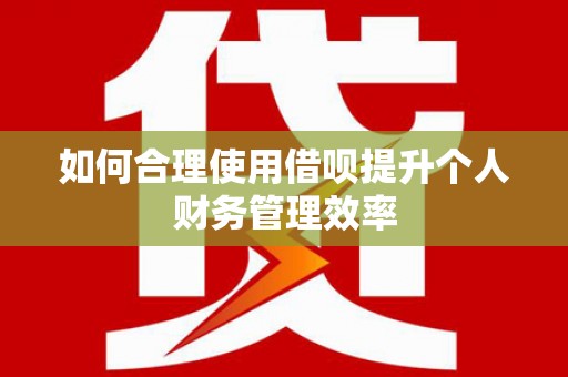 镜铁如何合理使用借呗提升个人财务管理效率