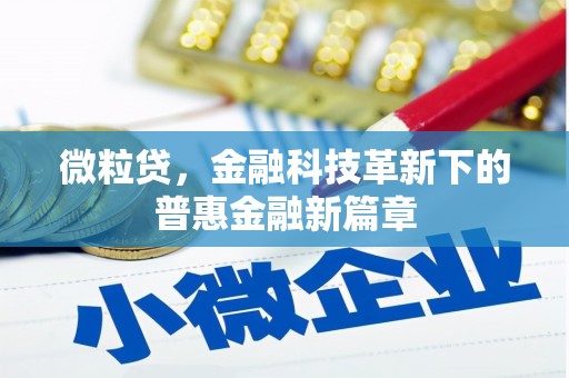 镜铁微粒贷，金融科技革新下的普惠金融新篇章