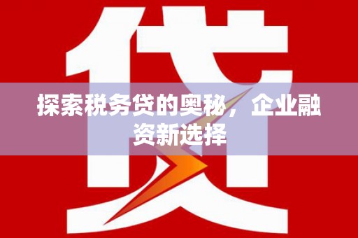 镜铁探索税务贷的奥秘，企业融资新选择