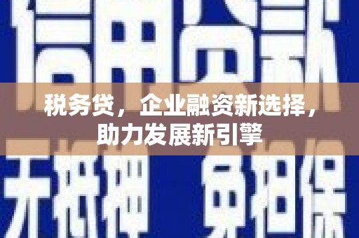 镜铁税务贷，企业融资新选择，助力发展新引擎